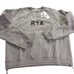 RtA Men's Crewneck Sweatshirt in Light Gray with Black Logo